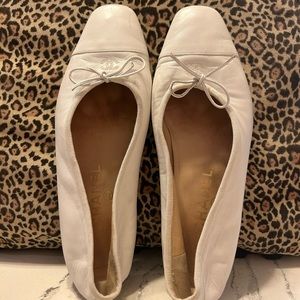 Classic White Chanel Ballet Flats